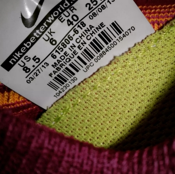 Nike Free 5.0+ Flyknit Women's Running Shoes Fireberry Pink Orange Size 8.5 - Picture 6 of 7